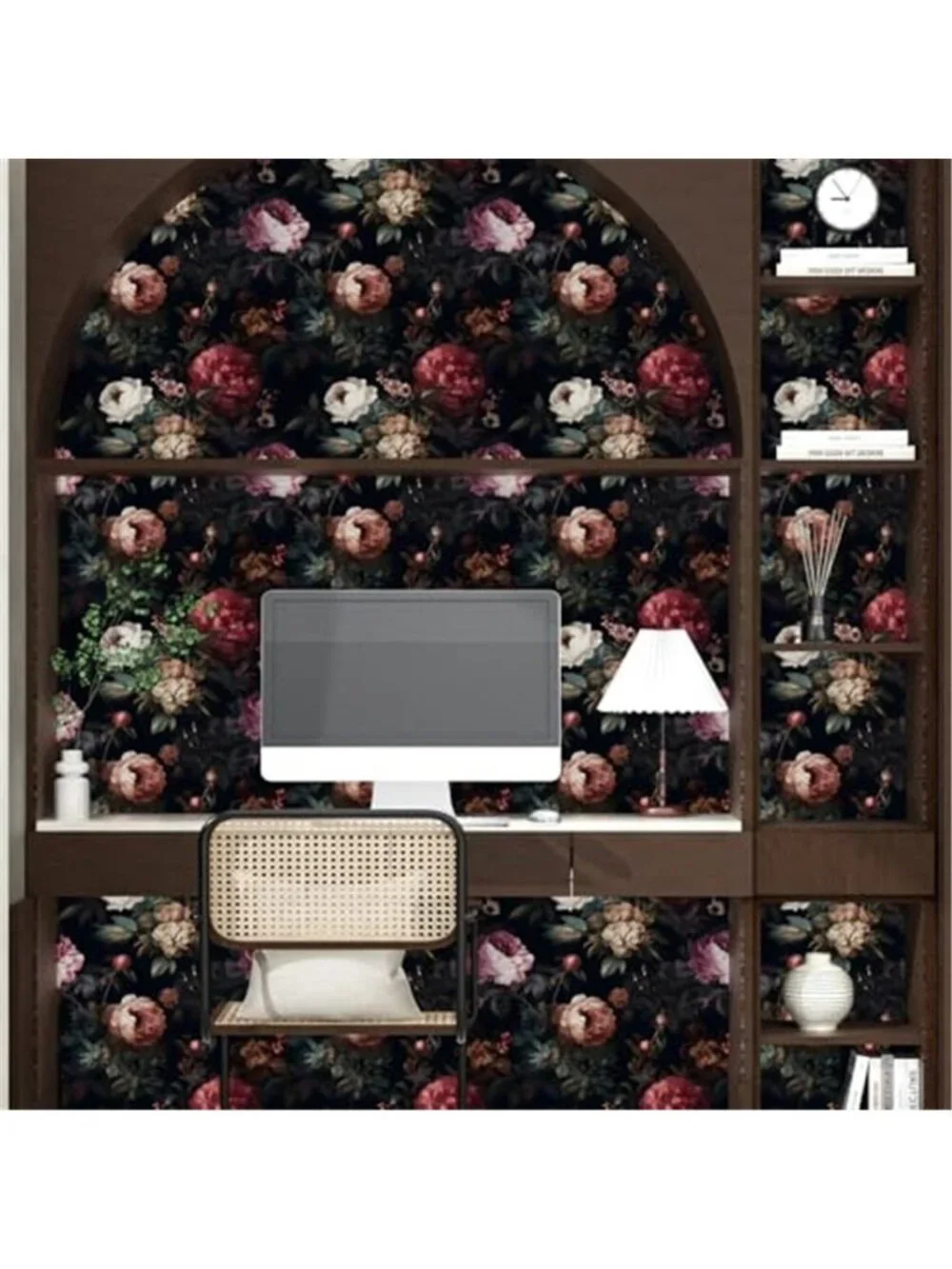 Dark Floral Peel Stick Wallpaper Vintage Removable Vinyl Contact Paper Decor
